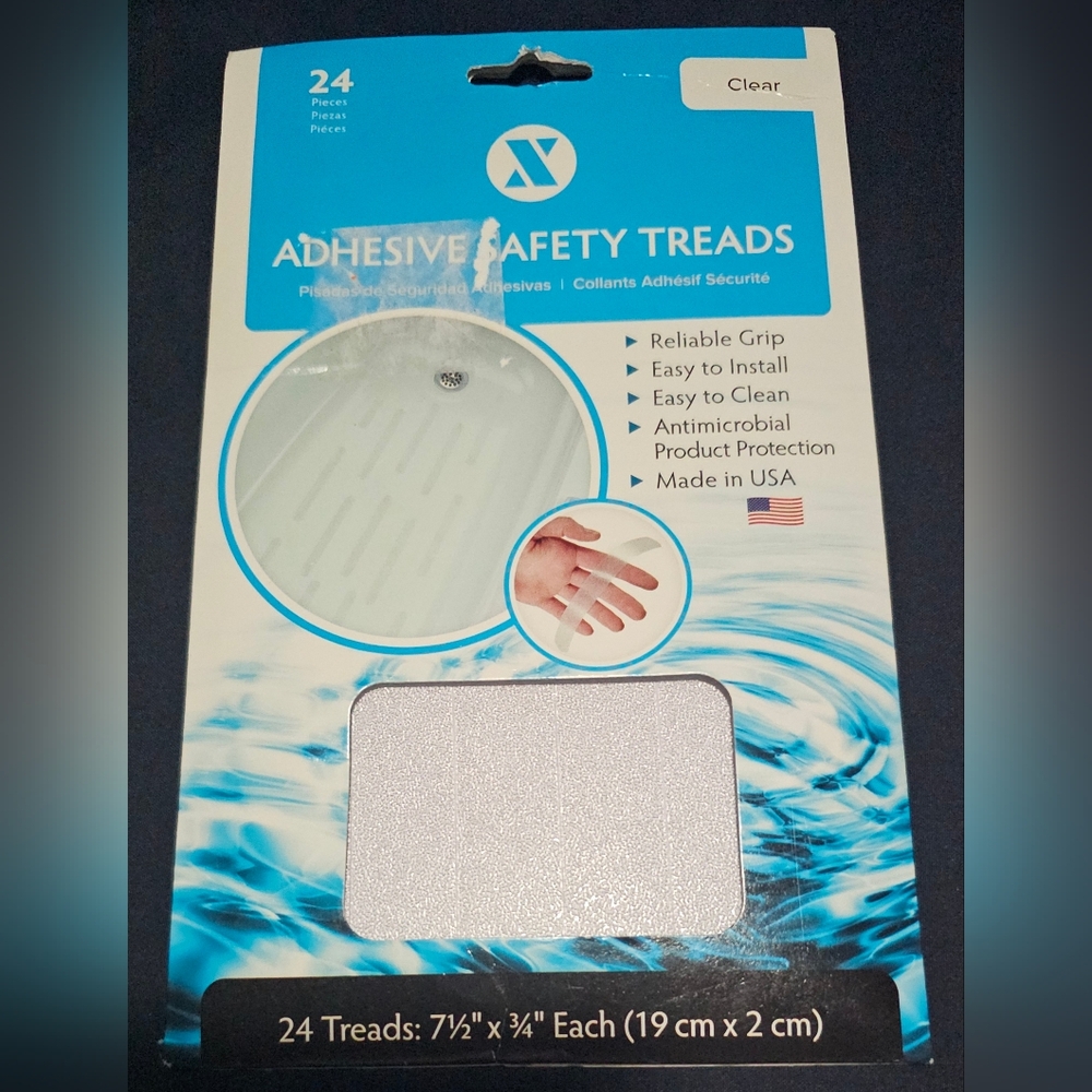 SlipX Solutions Clear Adhesive 7.5" Bath Tub Safety Treads - 24 Count
